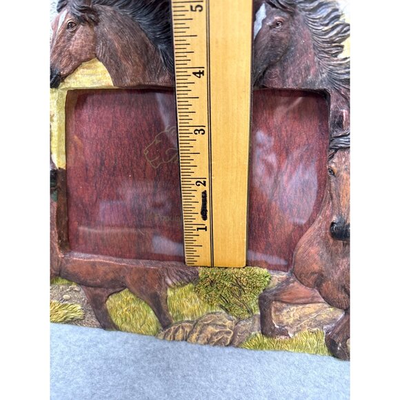 Galloping Horse-Themed Resin Picture Frame Holds 4x6" - Picture 5 of 7